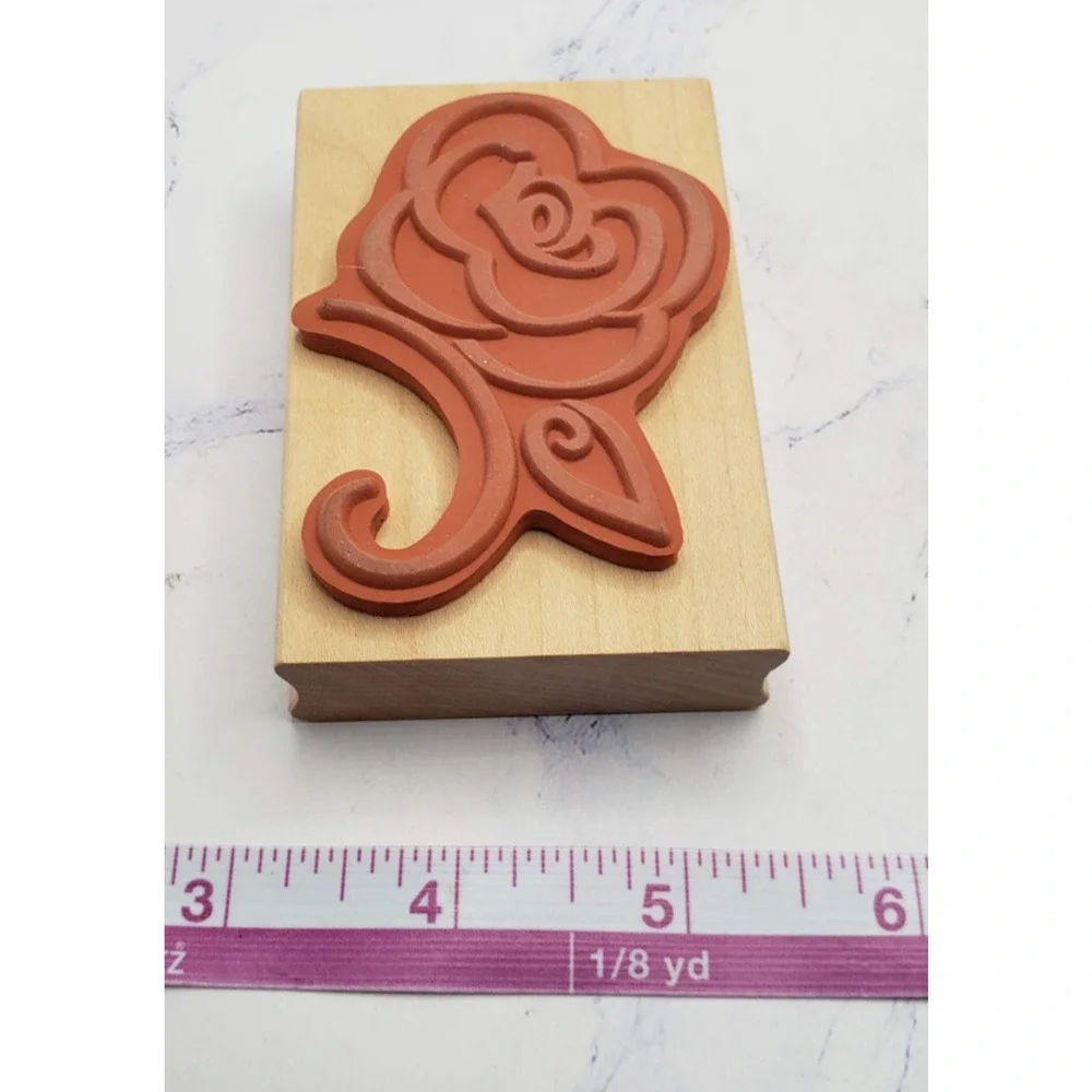 Romantic Rose Drawn Flower Rubber Stampede Wood Mounted Stamp 3554F Stoked Rose